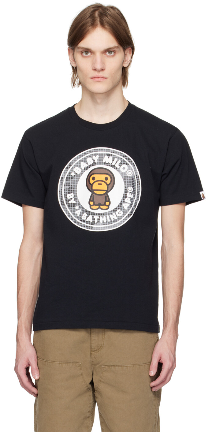 

Черная футболка с камуфляжным принтом Milo Busy Works BAPE, Черный