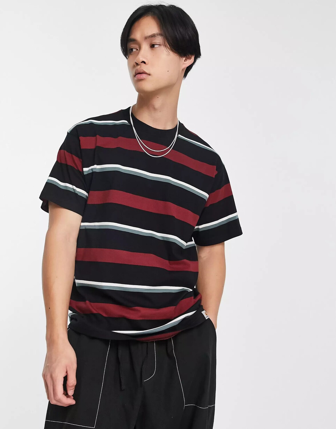 

Футболка Carhartt WIP bowman stripe, темно-синий
