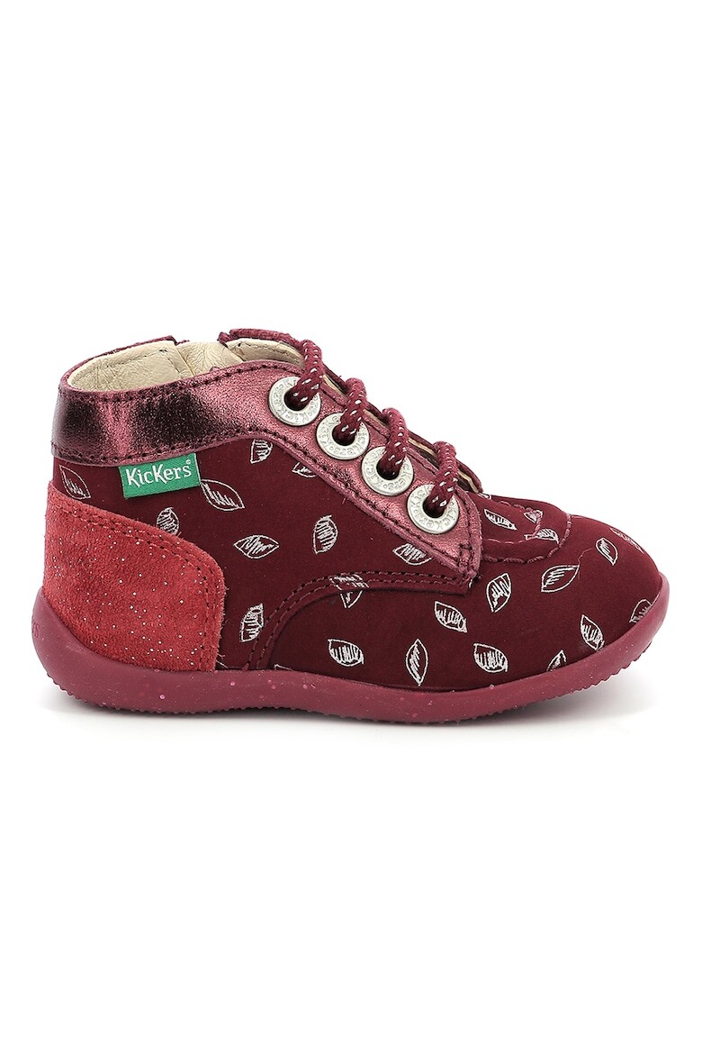 Сапоги из кожи и замши Kickers Kids, серебряный