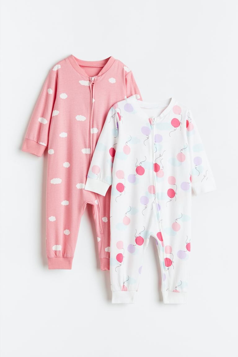 

2 пары пижам из хлопка с рисунком H&M, розовый/облака