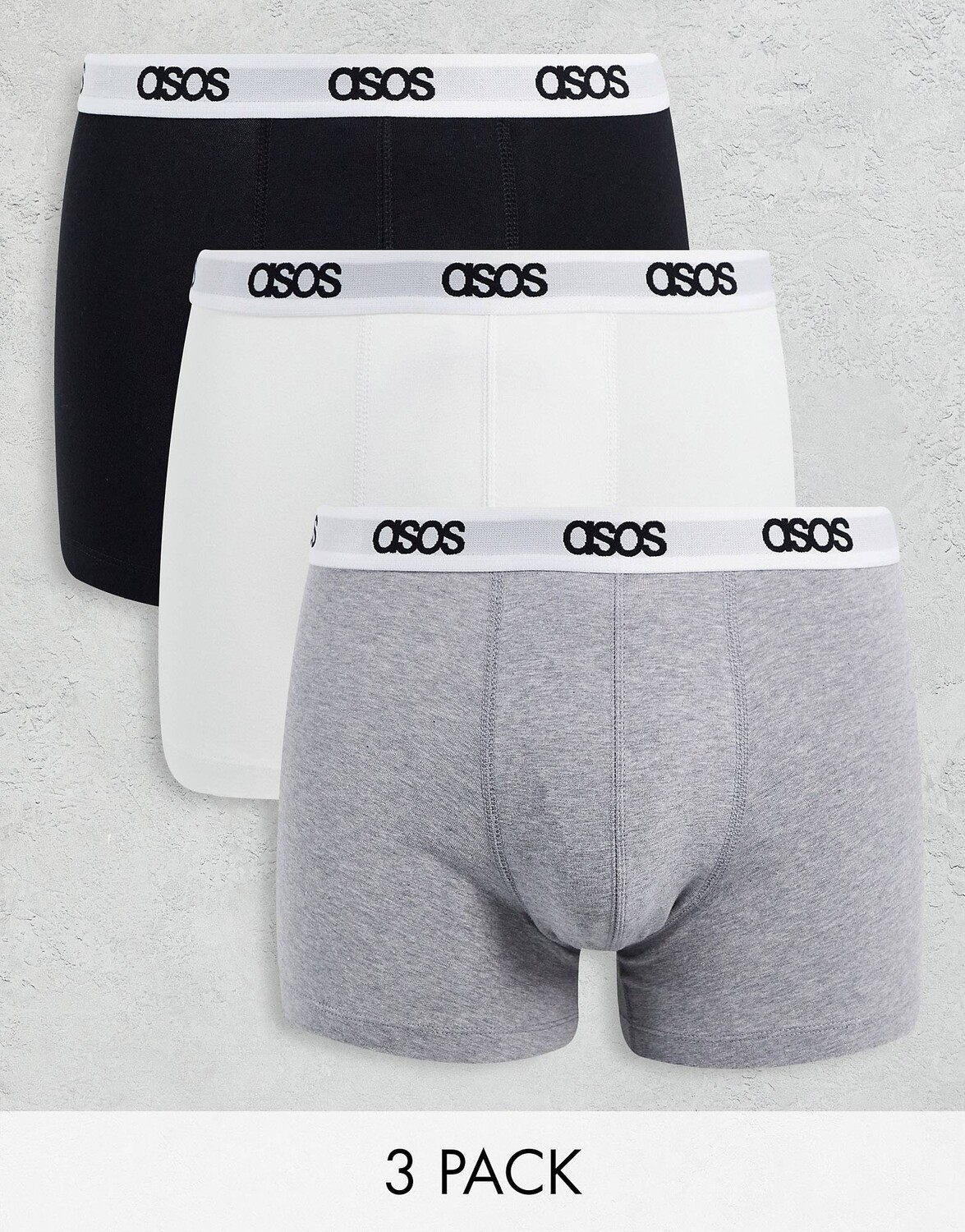 

Набор из 3 коротких плавок меланжевого цвета ASOS DESIGN