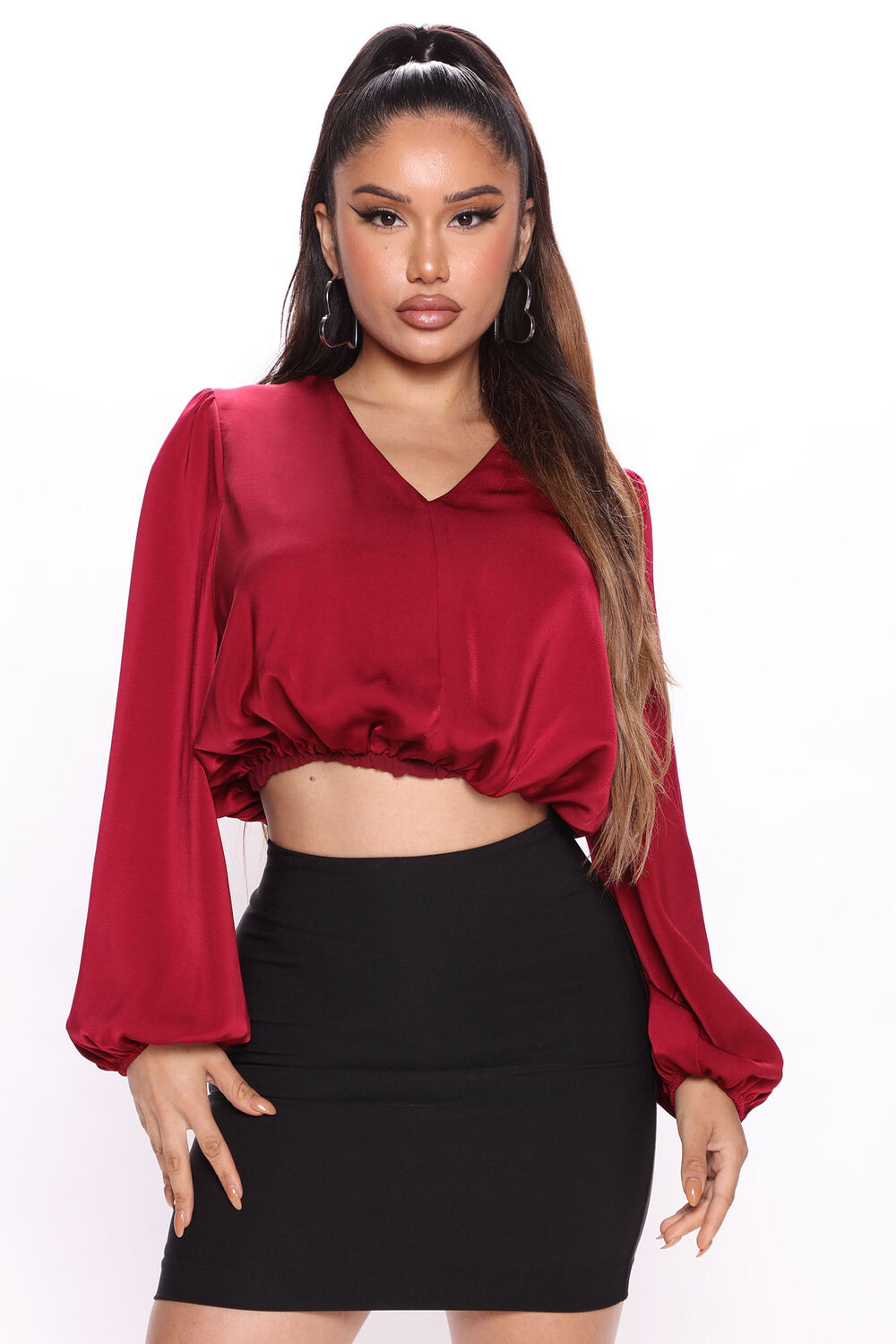 

Блузка Fashion Nova ST5067, бордовый
