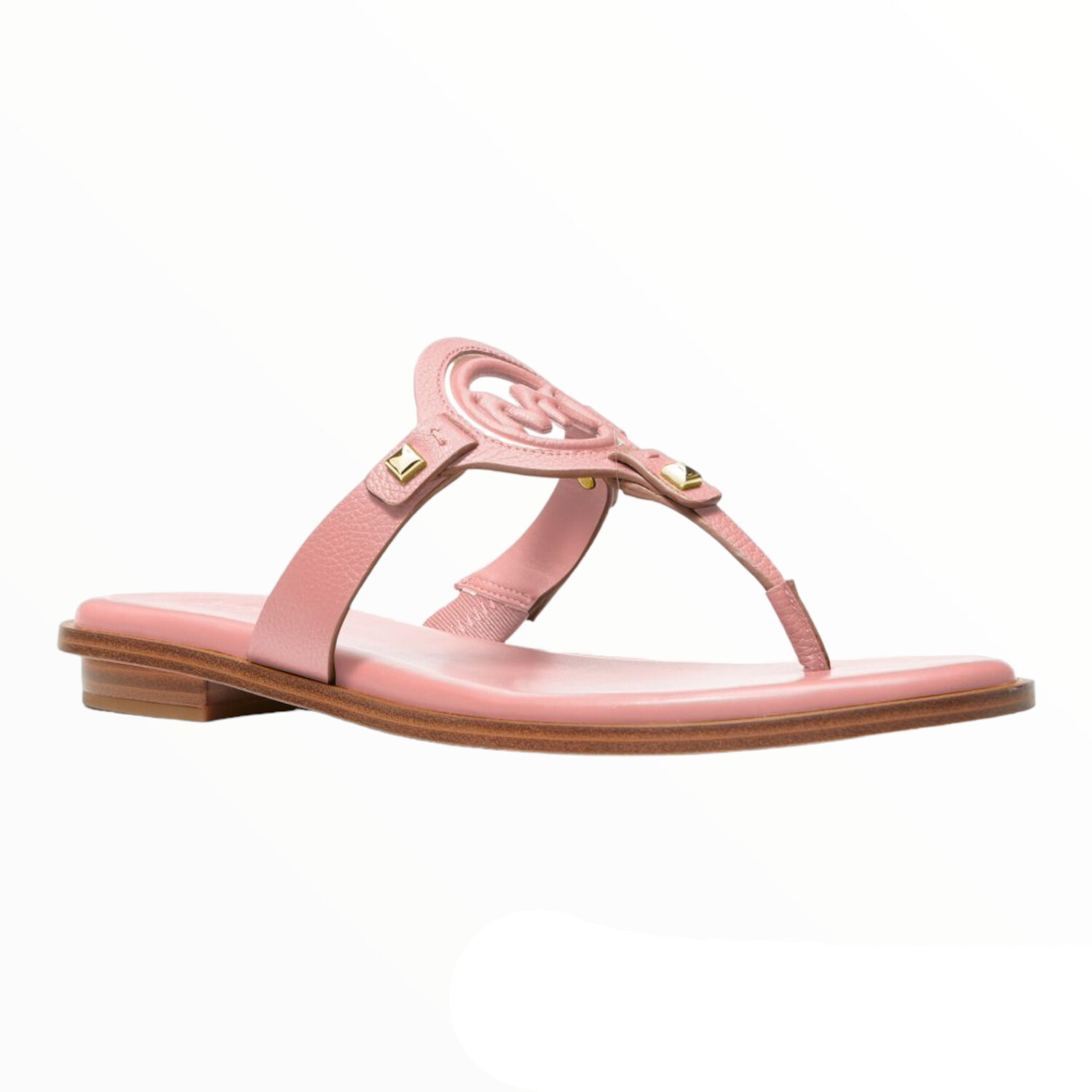

Сандалии Michael Michael Kors Aubrey Cutout Leather T-Strap, розовый