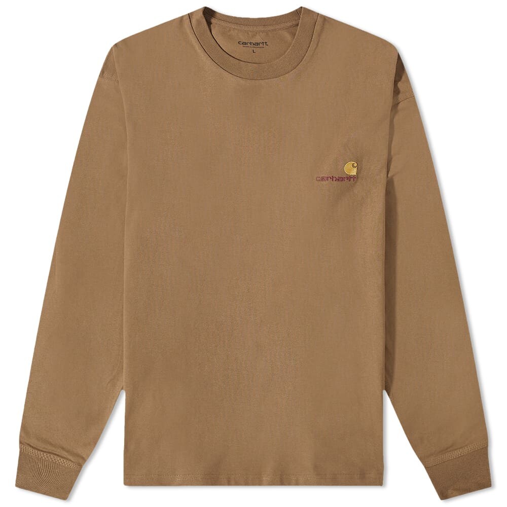 

Футболка Carhartt WIP Long Sleeve American Script Tee, Коричневый