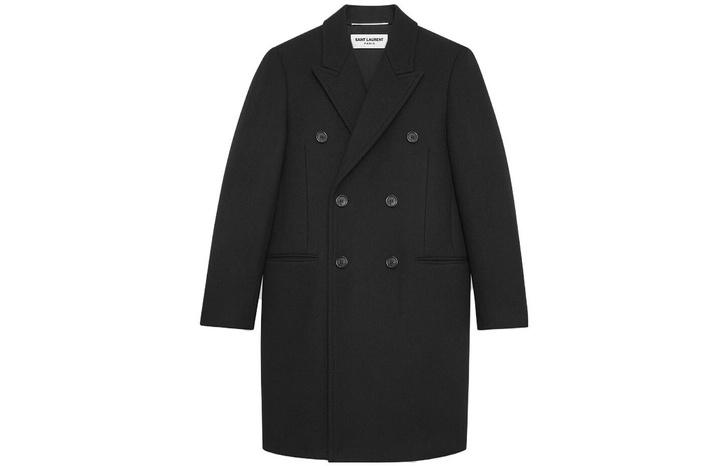 

Пальто мужское Saint Laurent на пуговицах, черный
