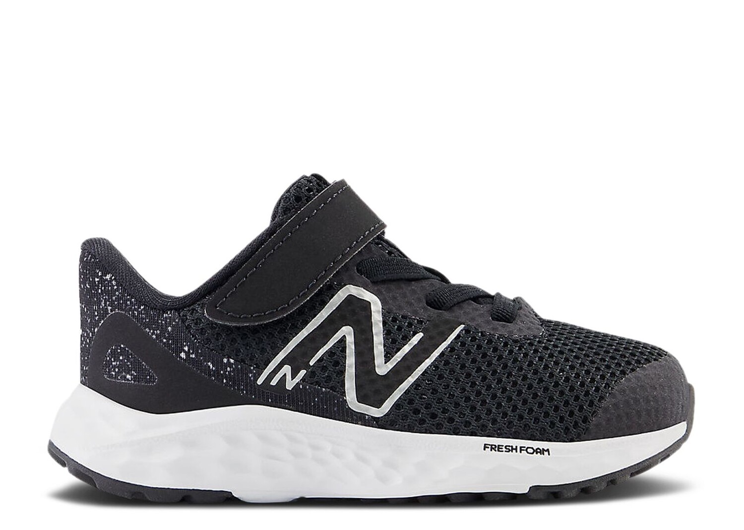 

Кроссовки New Balance Fresh Foam Arishi V4 Bungee Lace Top Strap Toddler Wide 'Black Silver Metallic', черный