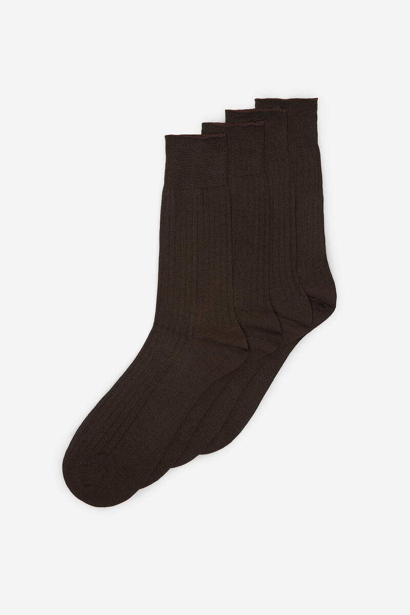 Упаковка из 2 носков. Cortefiel, темно-коричневый комплект носков из хлопка cortefiel темно синий
