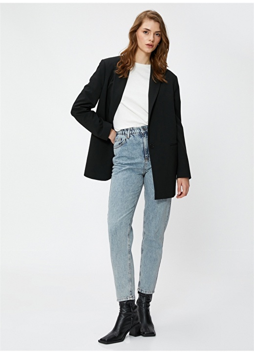 Узкие женские джинсовые брюки цвета индиго с высокой талией Koton цена и фото