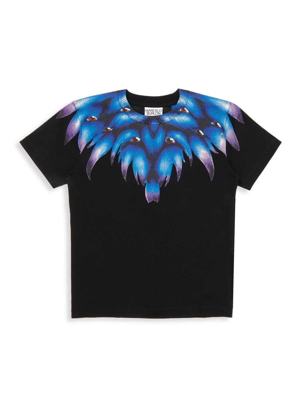 Синяя футболка Little Boy's & Boy's Monster Wings Marcelo Burlon, черный футболка marcelo burlon snake wings regular tee