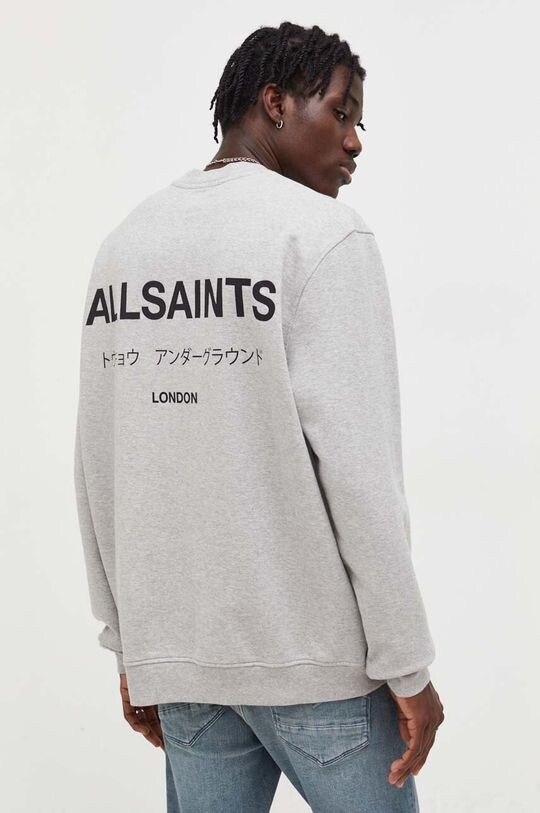 

Хлопковый топ с длинными рукавами AllSaints, серый