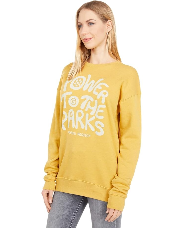 

Толстовка Parks Project Power To The Parks Crew Sweatshirt, цвет Heather Mustard