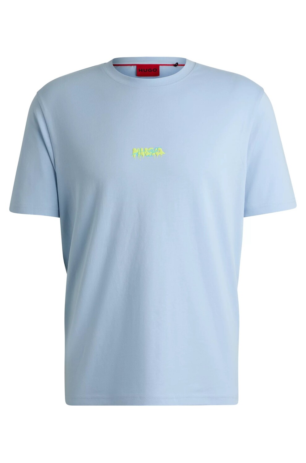

Футболка Hugo Cotton-jersey Relaxed-fit With Double Logo, голубой, Синий