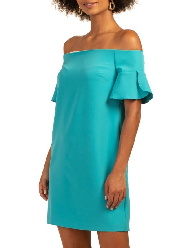 

Платье с открытыми плечами Trina Turk Blue splash