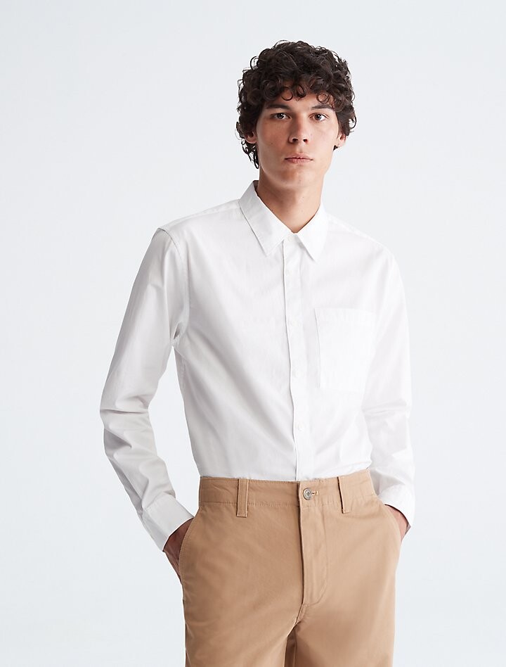 

Рубашка из эластичного хлопка Calvin Klein, белый