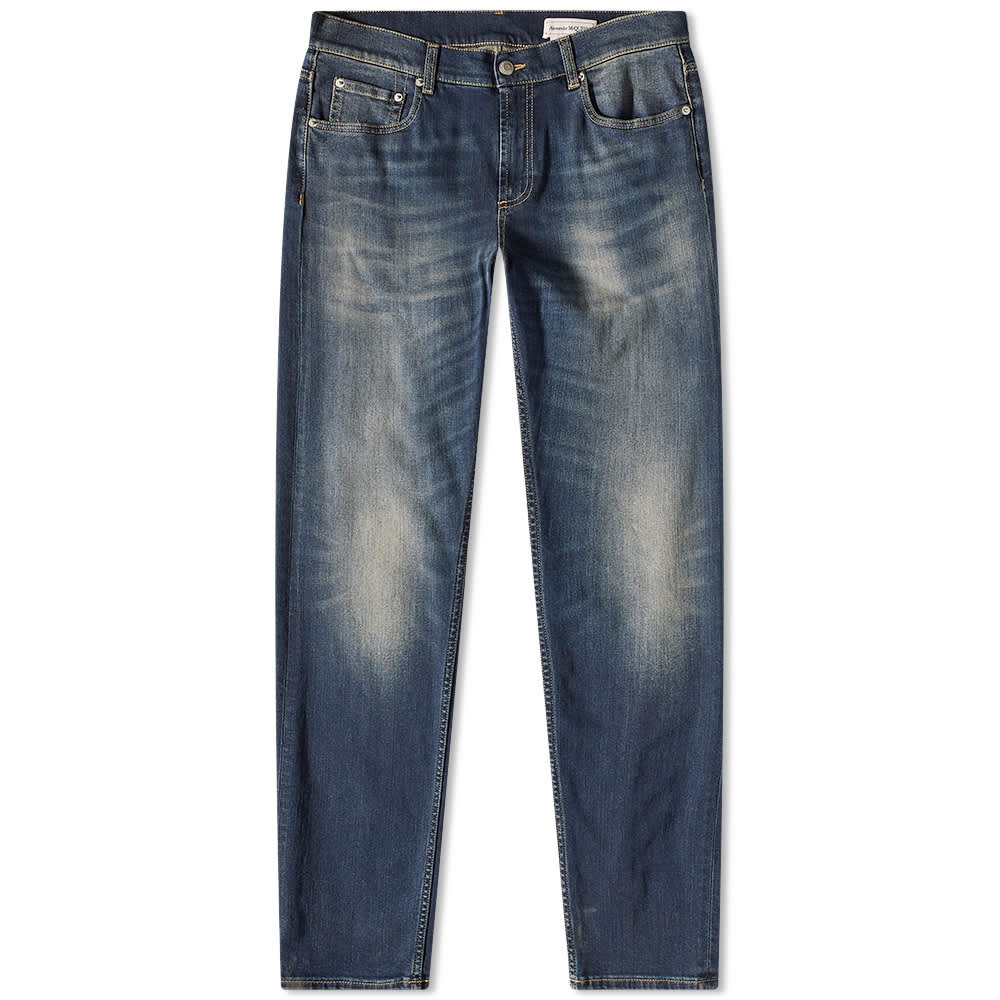 

Джинсы Alexander McQueen Grafiiti Logo Embroidered Washed Jeans