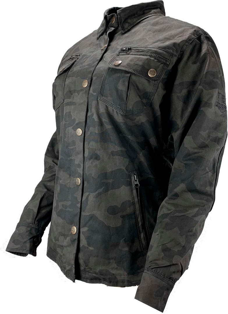 Мотоциклетная текстильные куртка Bores Military Jack с коротким воротником, черный/камуфляжный куртка surplus regiment m65 черный камуфляжный