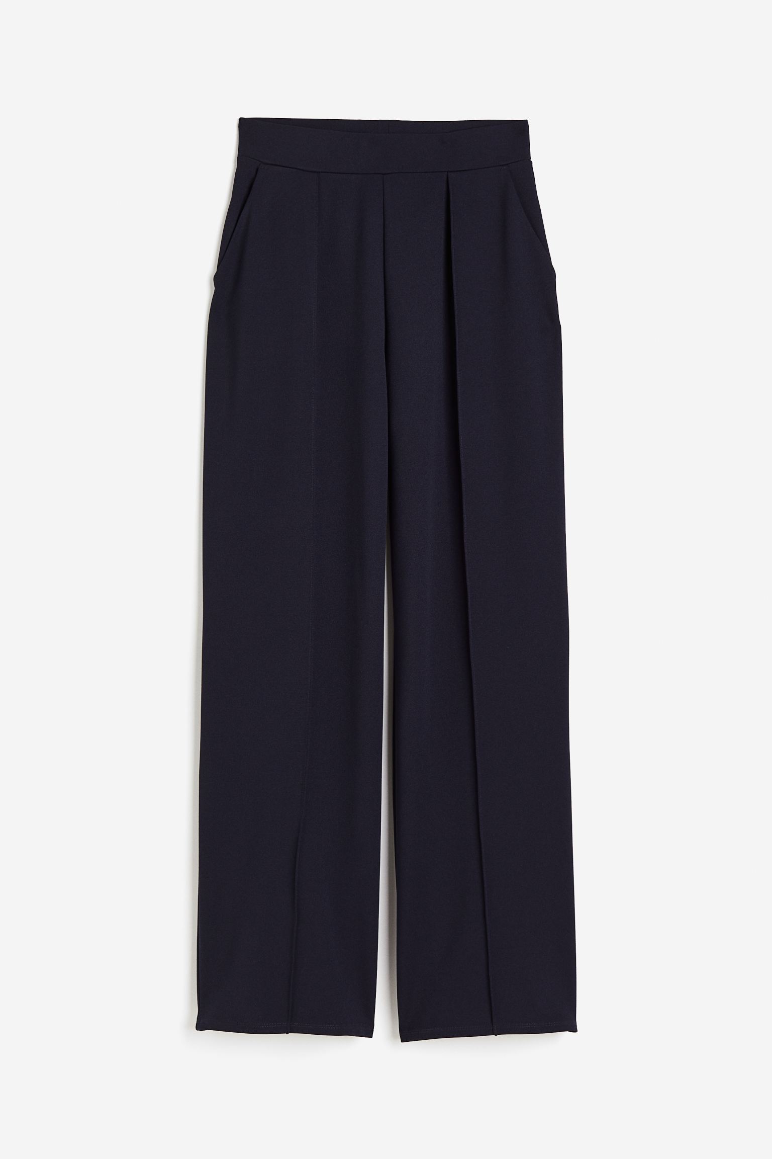 Брюки H&M High-waist Dress, темно-синий широкие креповые брюки sayakat со складками спереди ted baker цвет coral