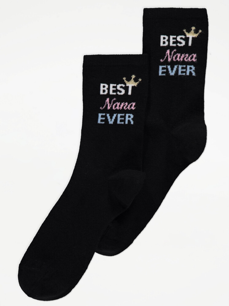 

Черные носки с принтом Best Nana Ever Slogan George., черный