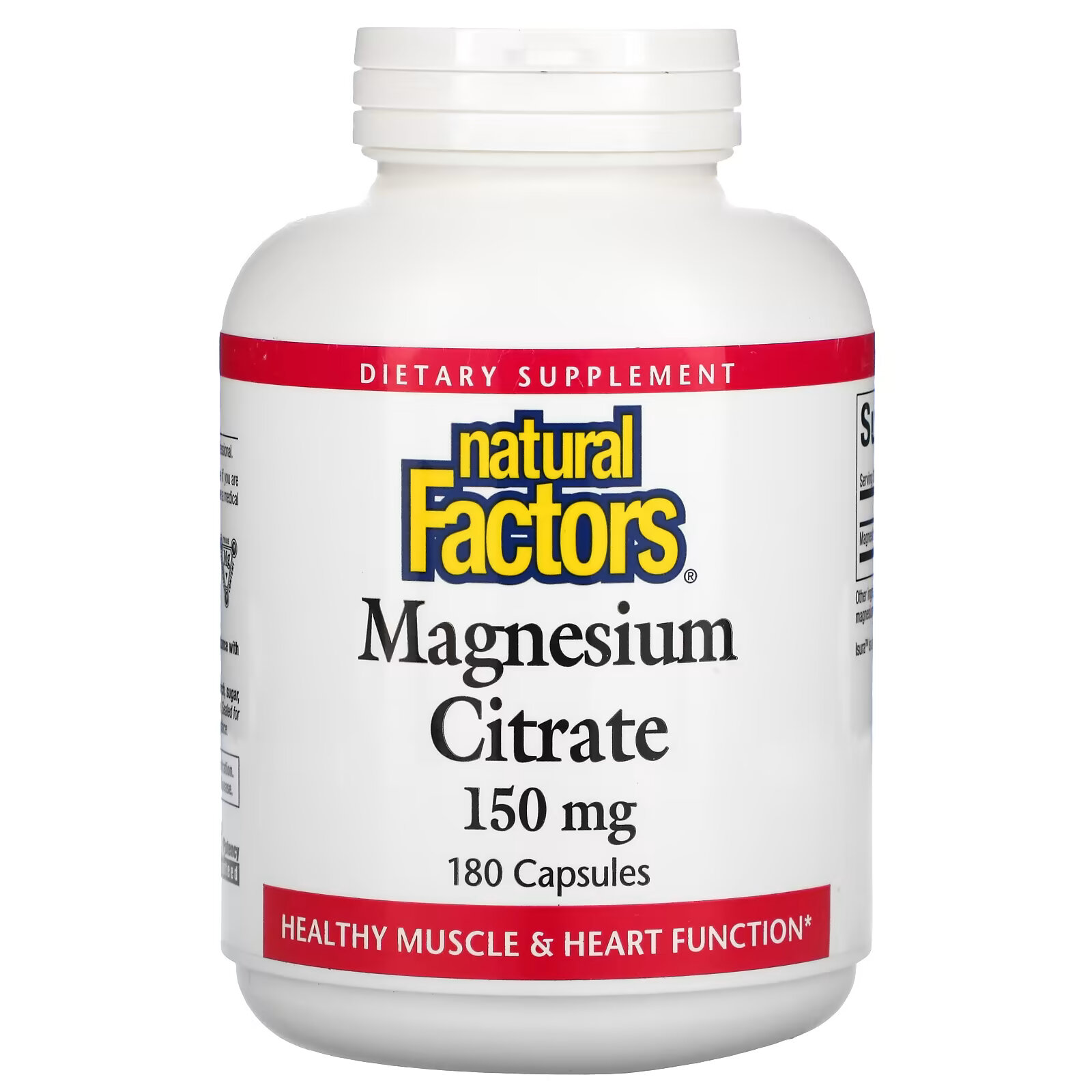 Natural Factors, цитрат магния, 150 мг, 180 капсул source naturals цитрат магния 133 мг 180 капсул