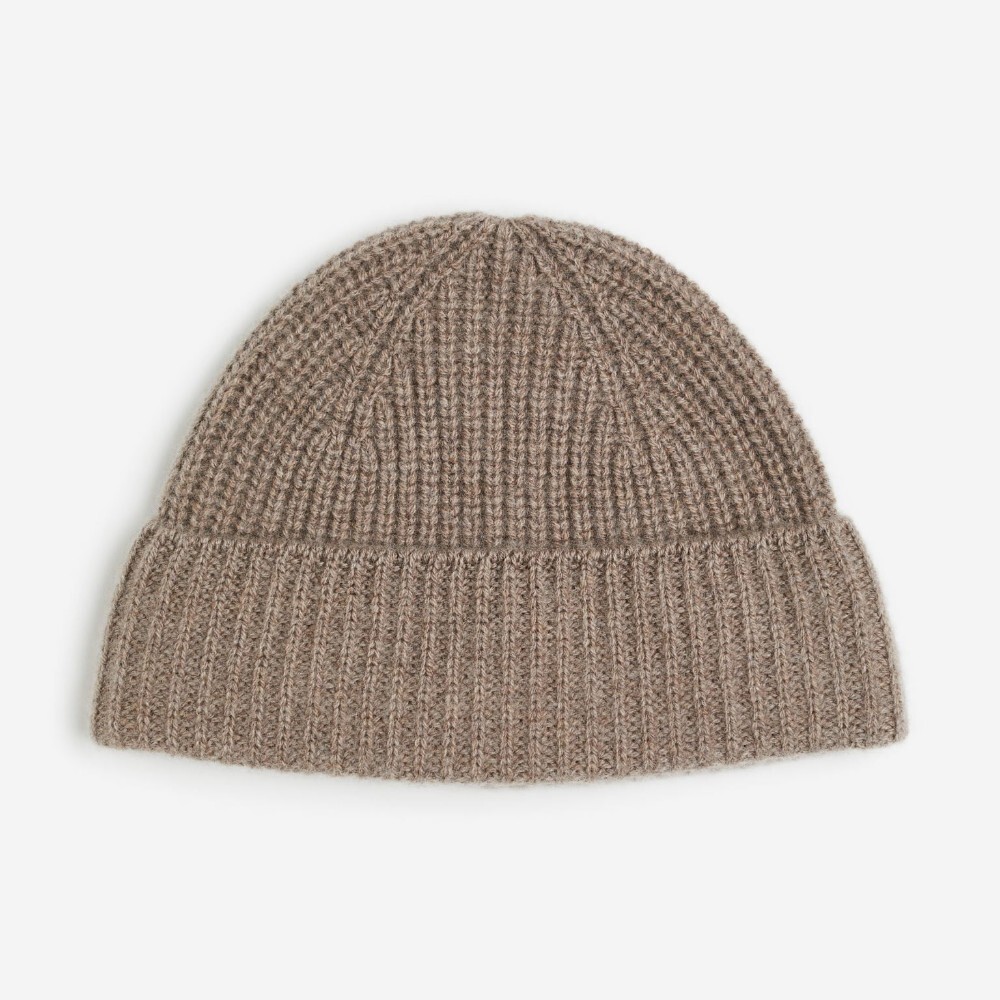 

Шапка H&M Rib-knit Cashmere, темно-бежевый