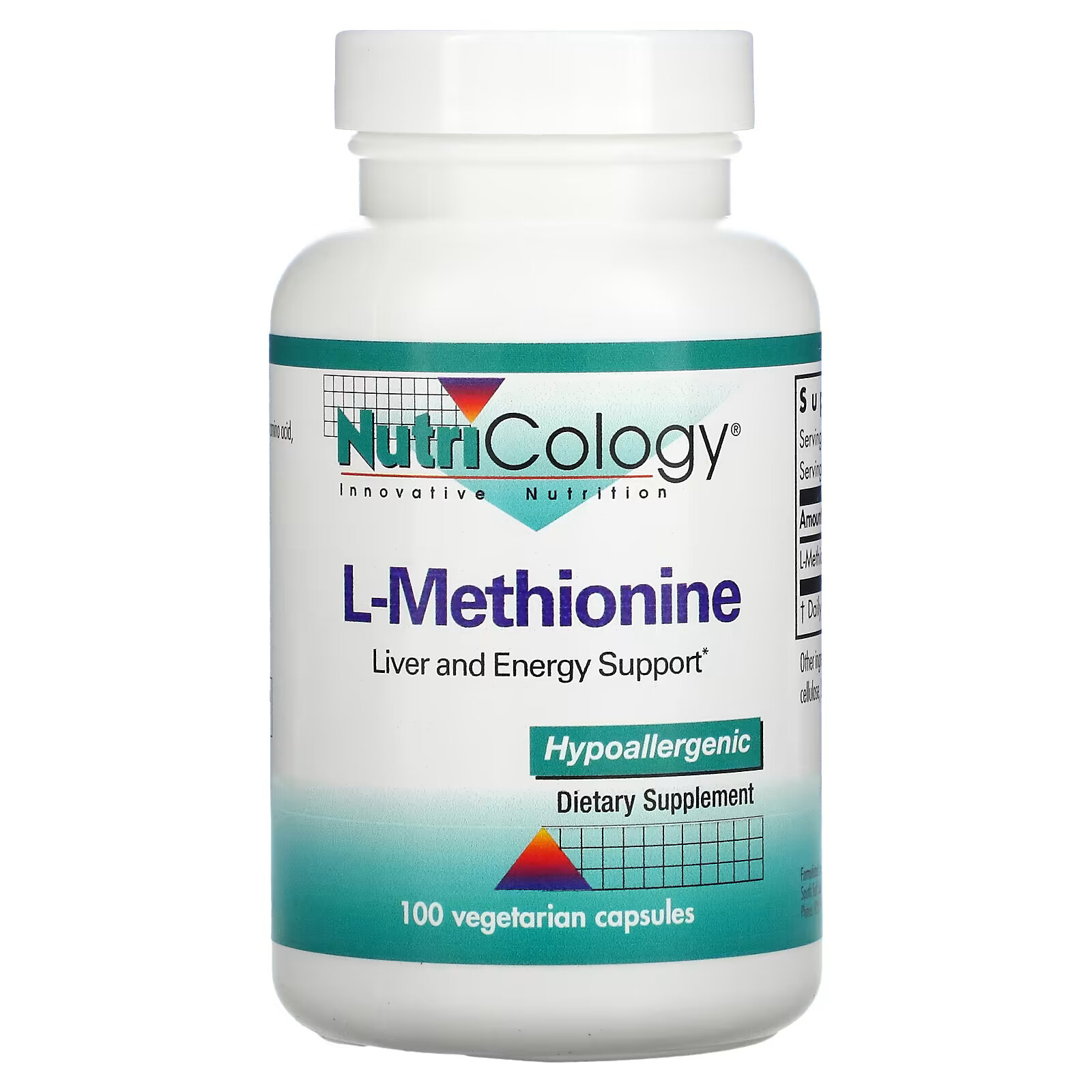 Nutricology, L-метионин, 100 вегетарианских капсул