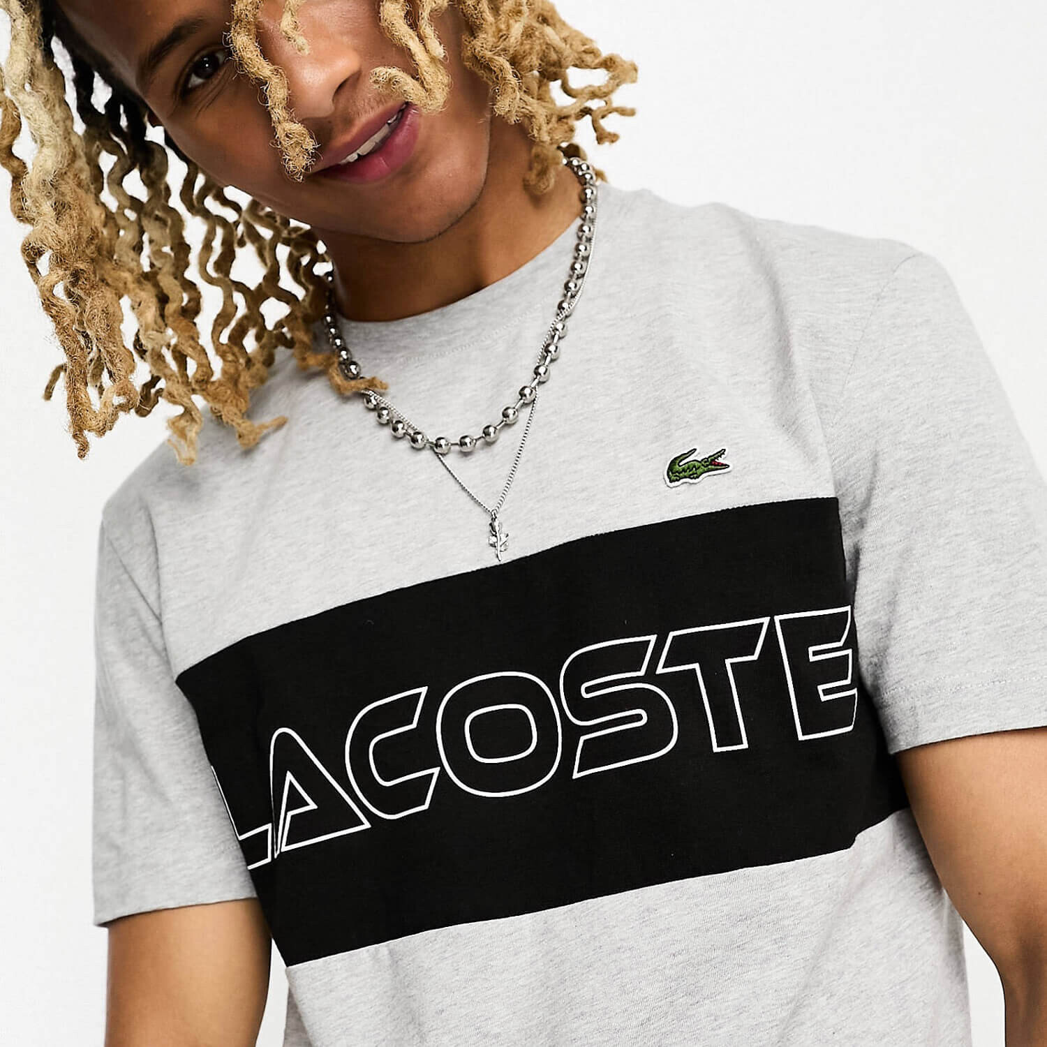 

Футболка Lacoste Colour Block, серый