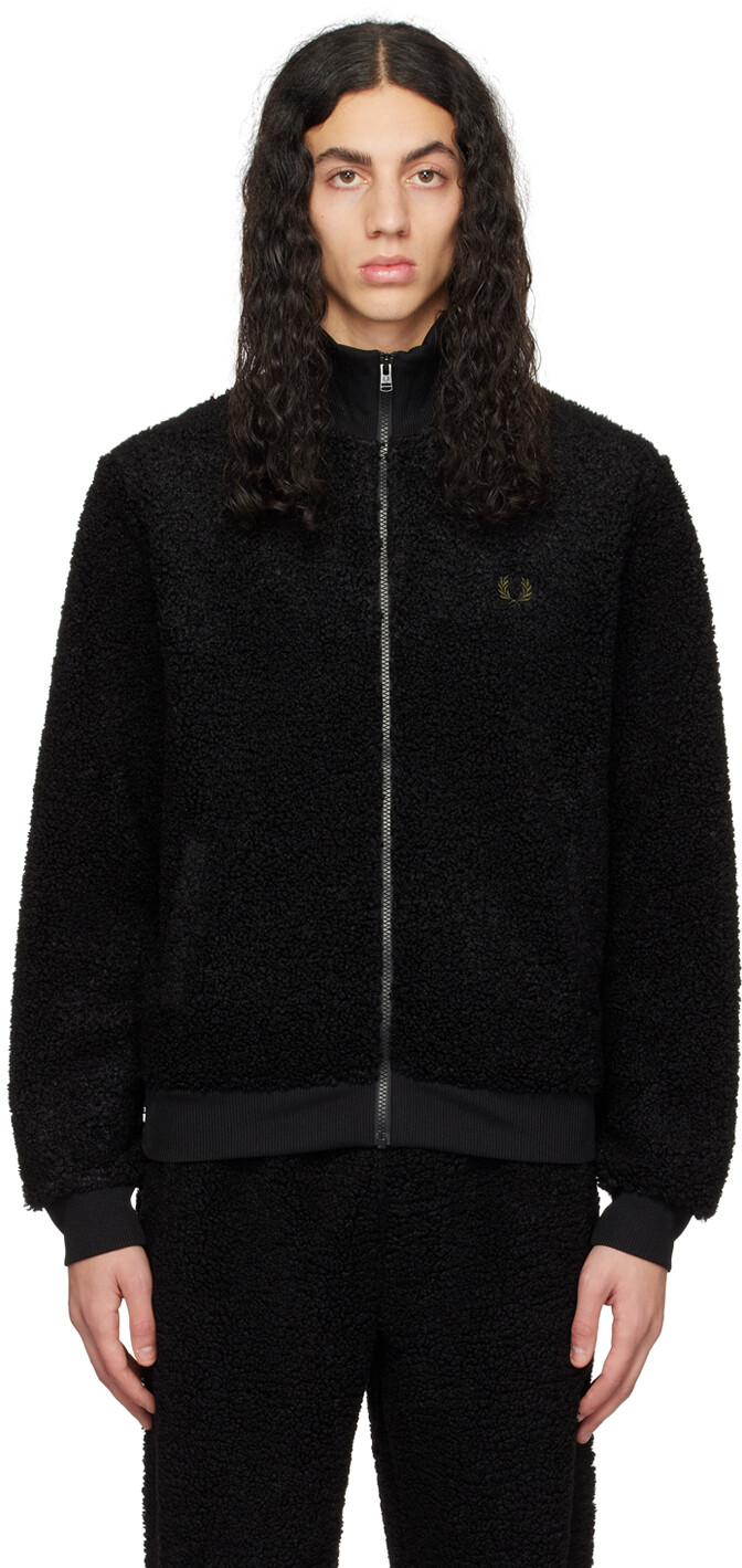 

Черная спортивная куртка с вышивкой Fred Perry, Черный