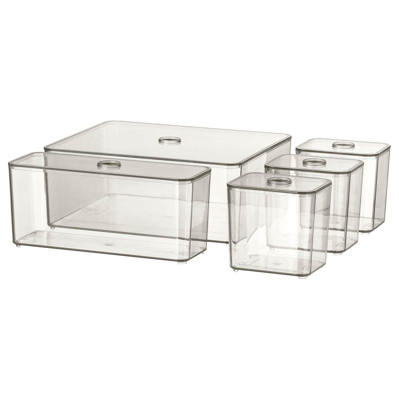 

GODMORGON ГОДМОРГОН Контейнер с крышкой, 5 шт, дымчатый, 24x20x10 см IKEA
