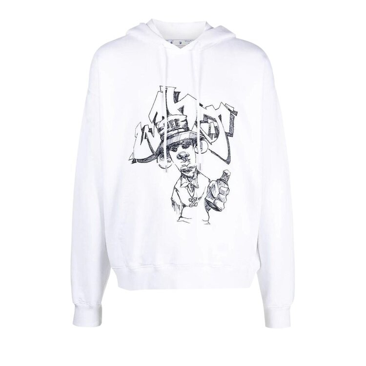 

Худи Off-White Graff Freest Skate Hoodie 'White/Black', белый