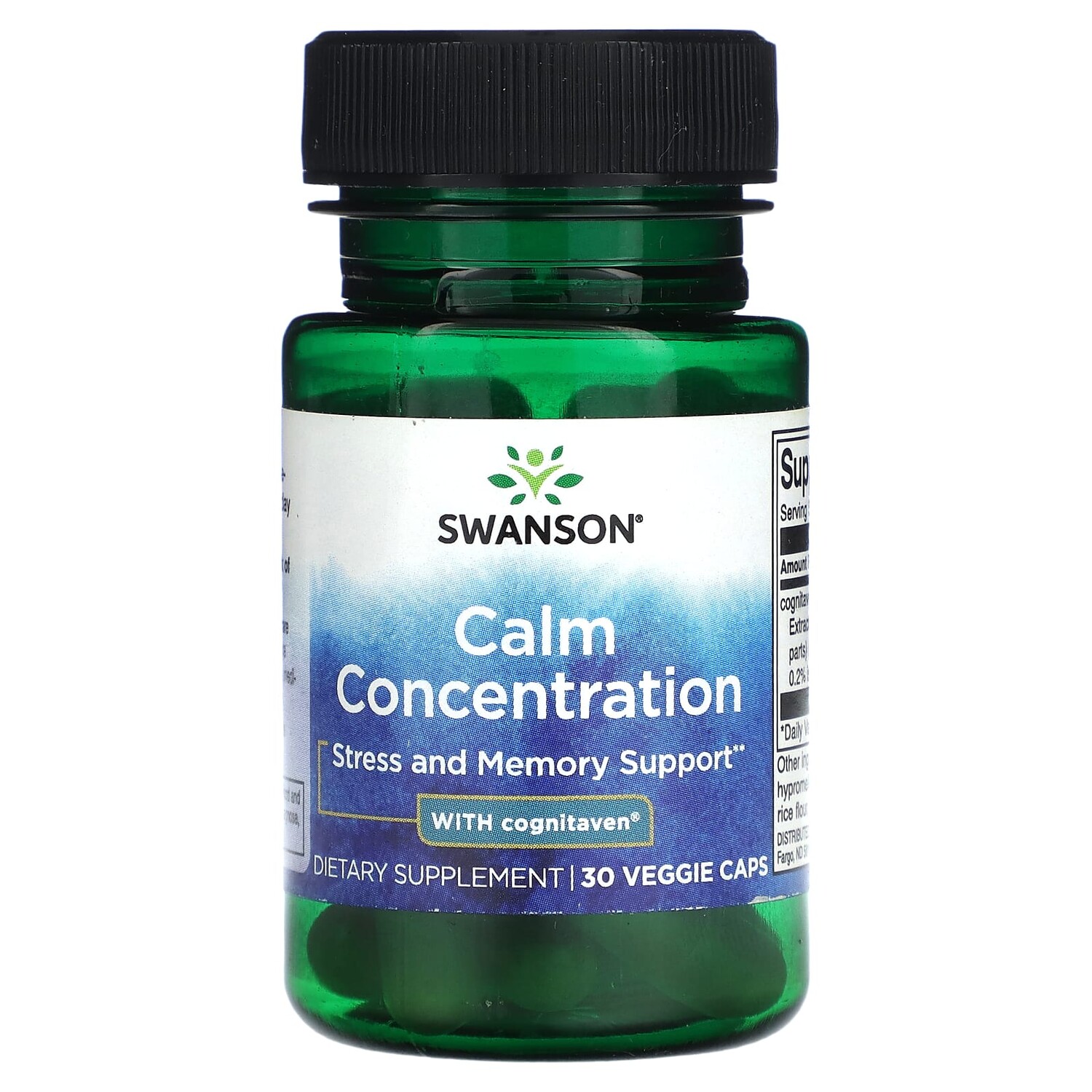 

Успокаивающая концентрация с Cognitaven, 30 растительных капсул, Swanson