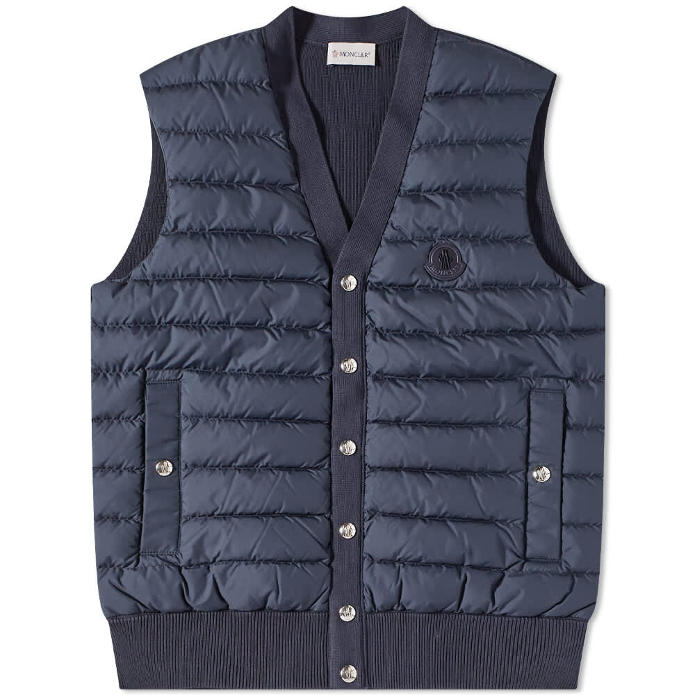 

Пуховой вязаный жилет Moncler, Серый