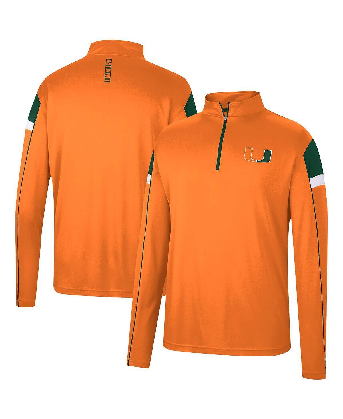 

Мужская оранжевая ветровка miami hurricanes golf match с молнией на четверть Colosseum