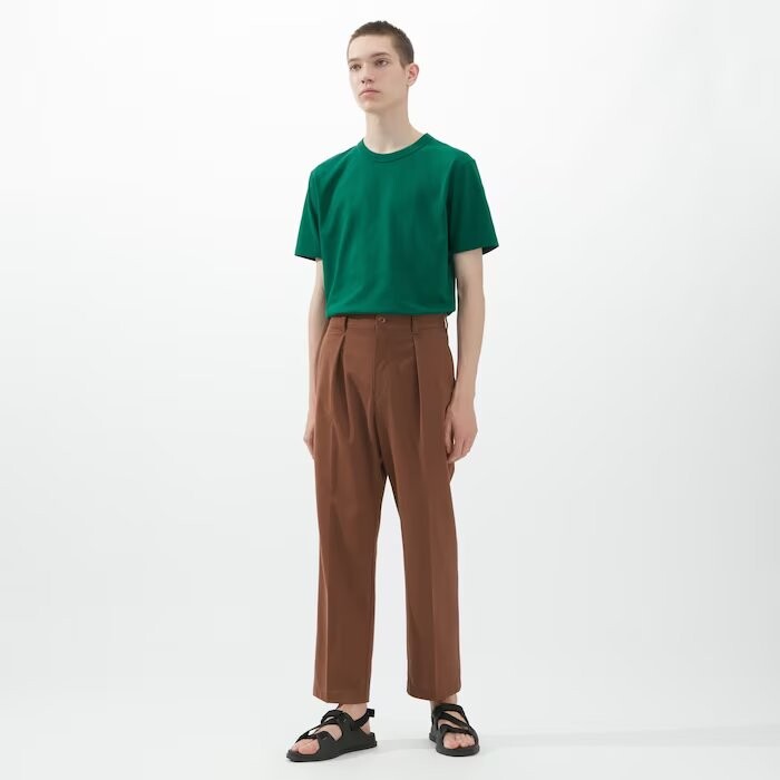 

Мужские широкие брюки Uniqlo U Wide Leg Pleated, коричневый