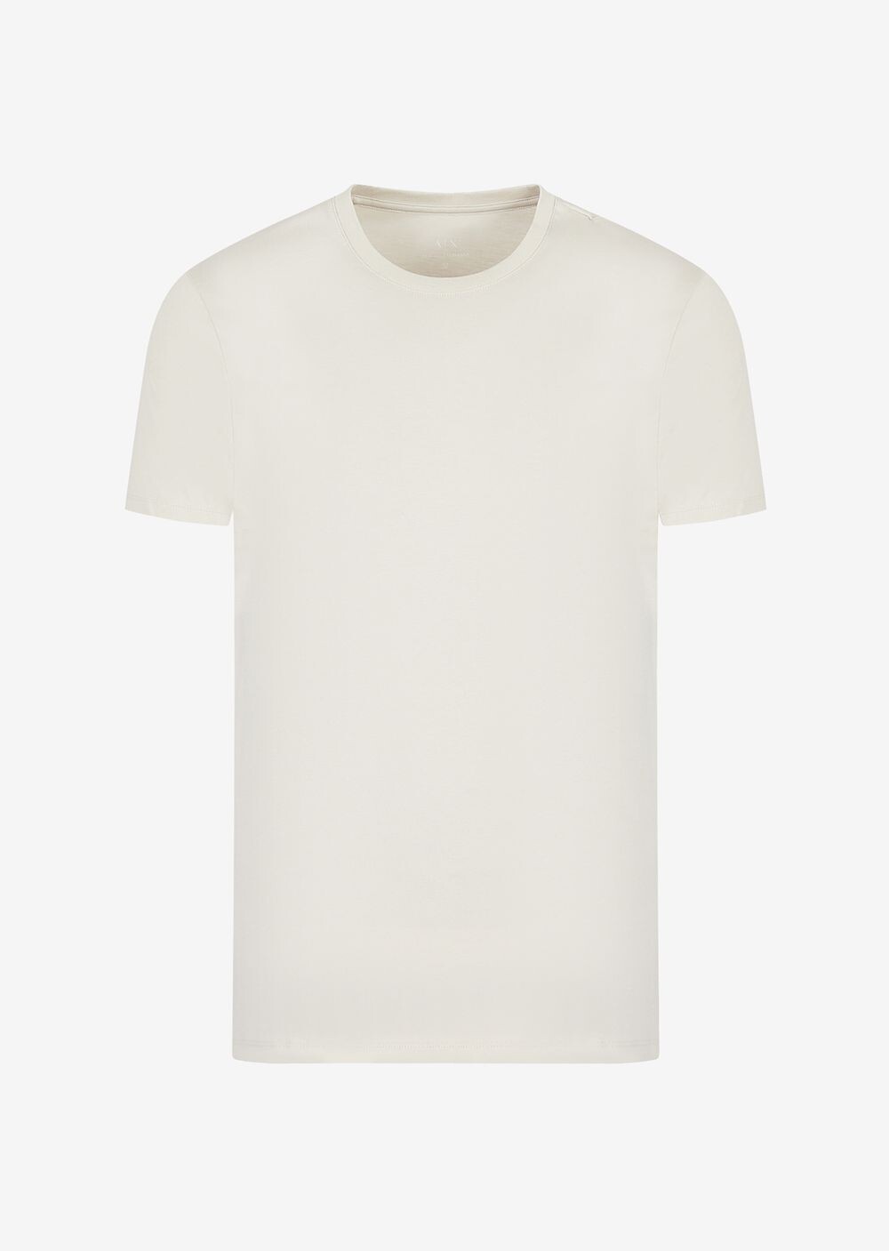 

Приталенная футболка из хлопка пима с короткими рукавами Armani Exchange, белый