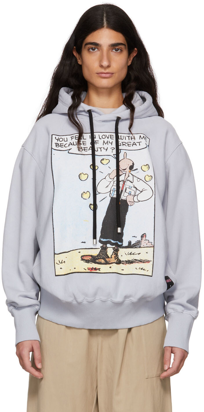 

2 Толстовка с капюшоном Moncler 1952 Blue Olive Oyl Moncler Genius, Серый
