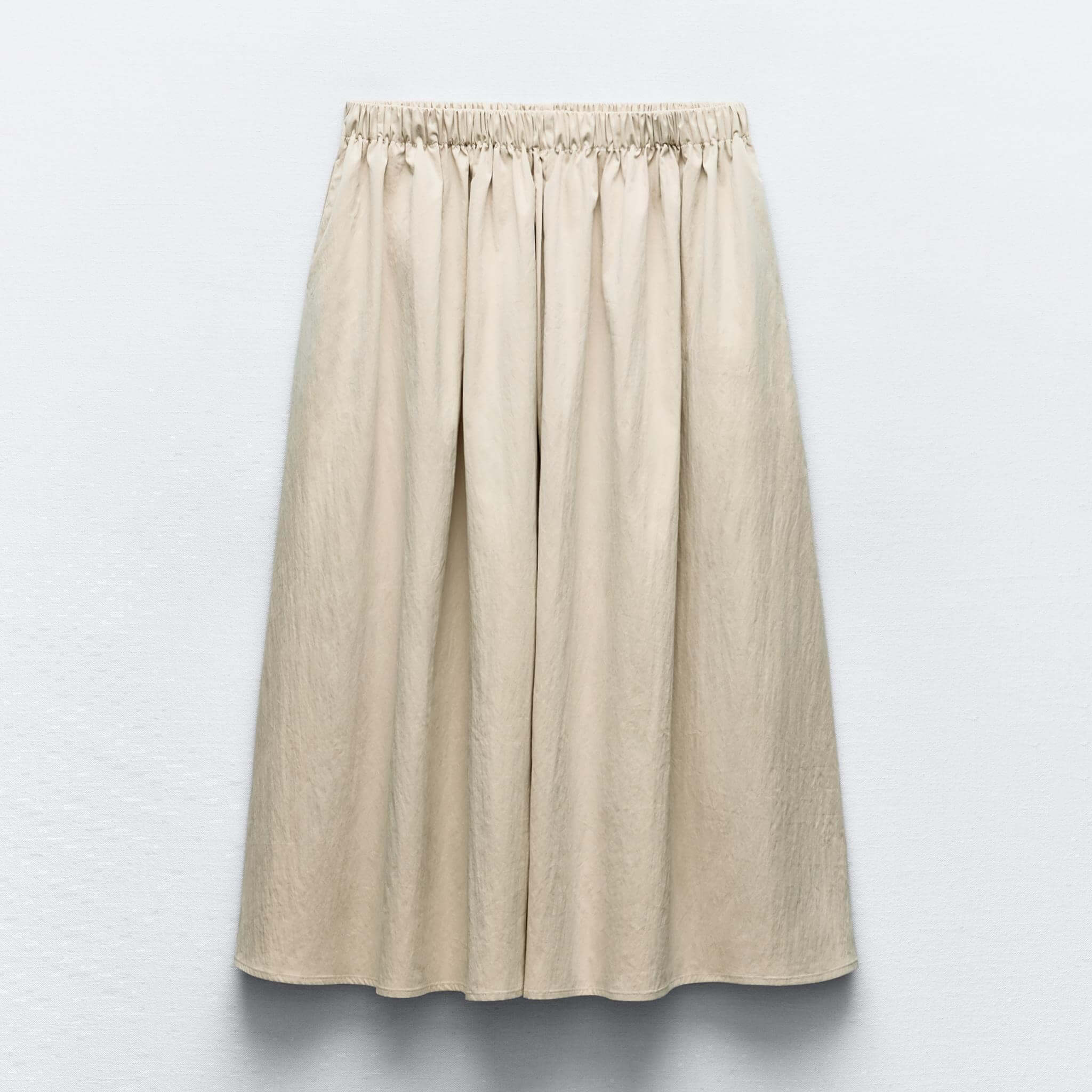 Юбка-миди Zara Voluminous, светло-коричневый юбка миди карманы размер 50 голубой