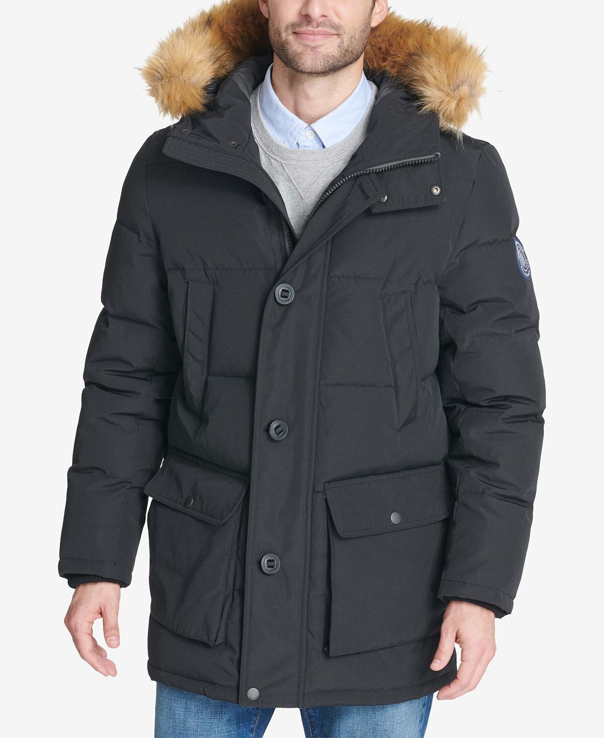 

Мужское тяжелое длинное пальто для снорклинга Tommy Hilfiger, черный