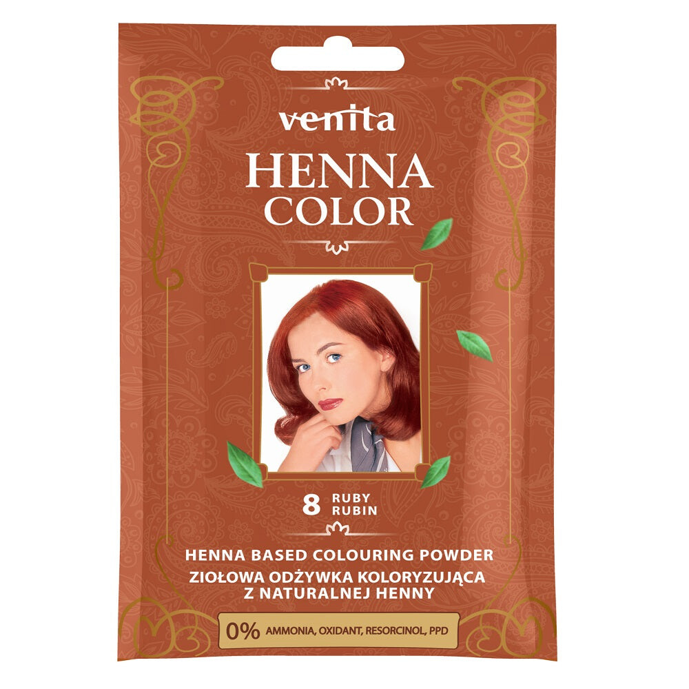 

Venita Henna Color травяной краситель-кондиционер с натуральной хной 8 Рубин