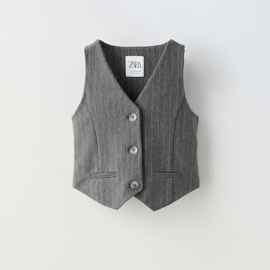 

Жилет для девочки Zara Pinstripe, серый