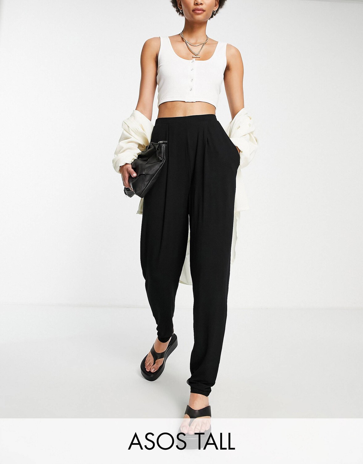 

Черные брюки с завязками ASOS DESIGN Tall Ultimate