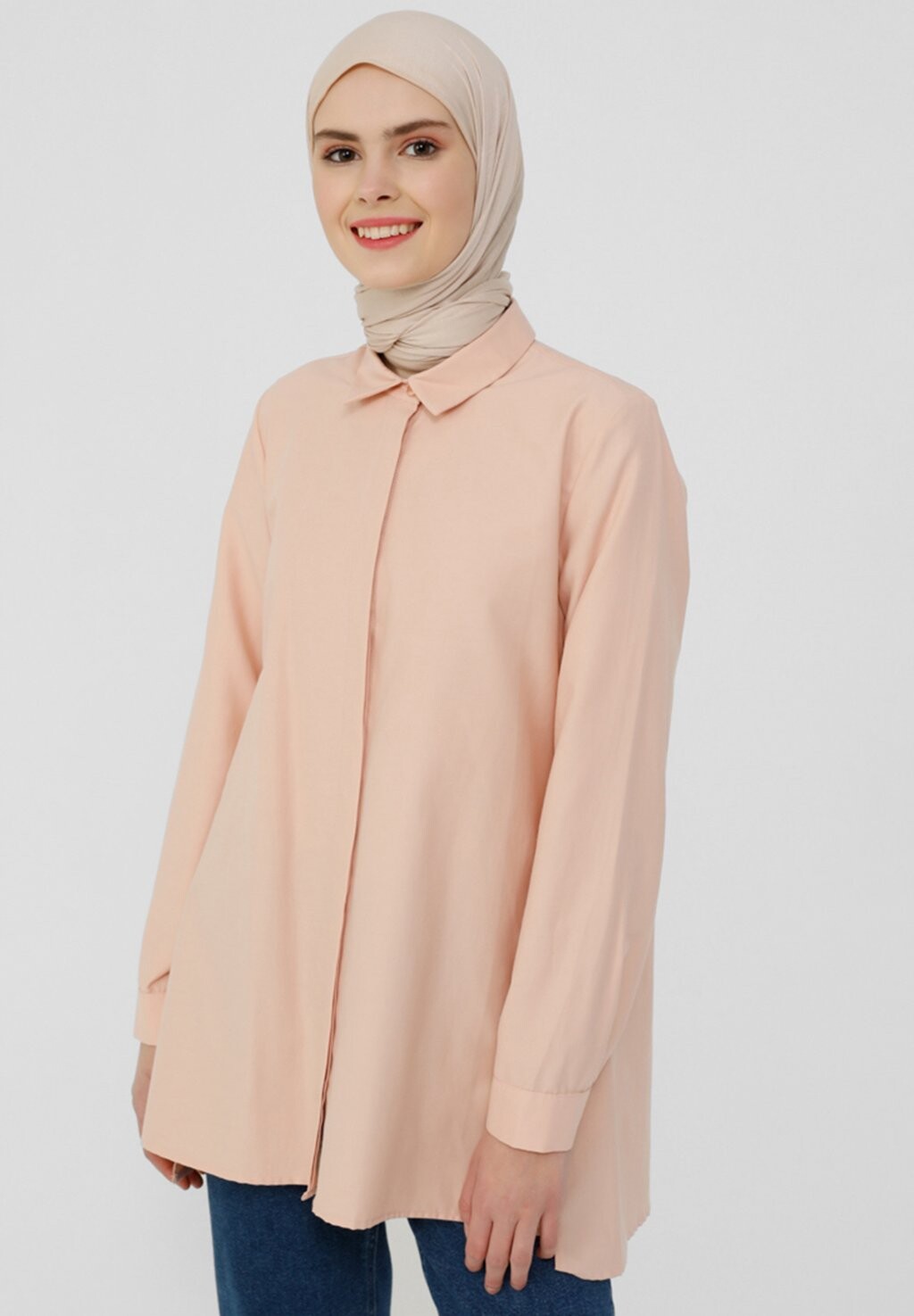 

Рубашка POINT COLLAR REFKA Modanisa, розовый