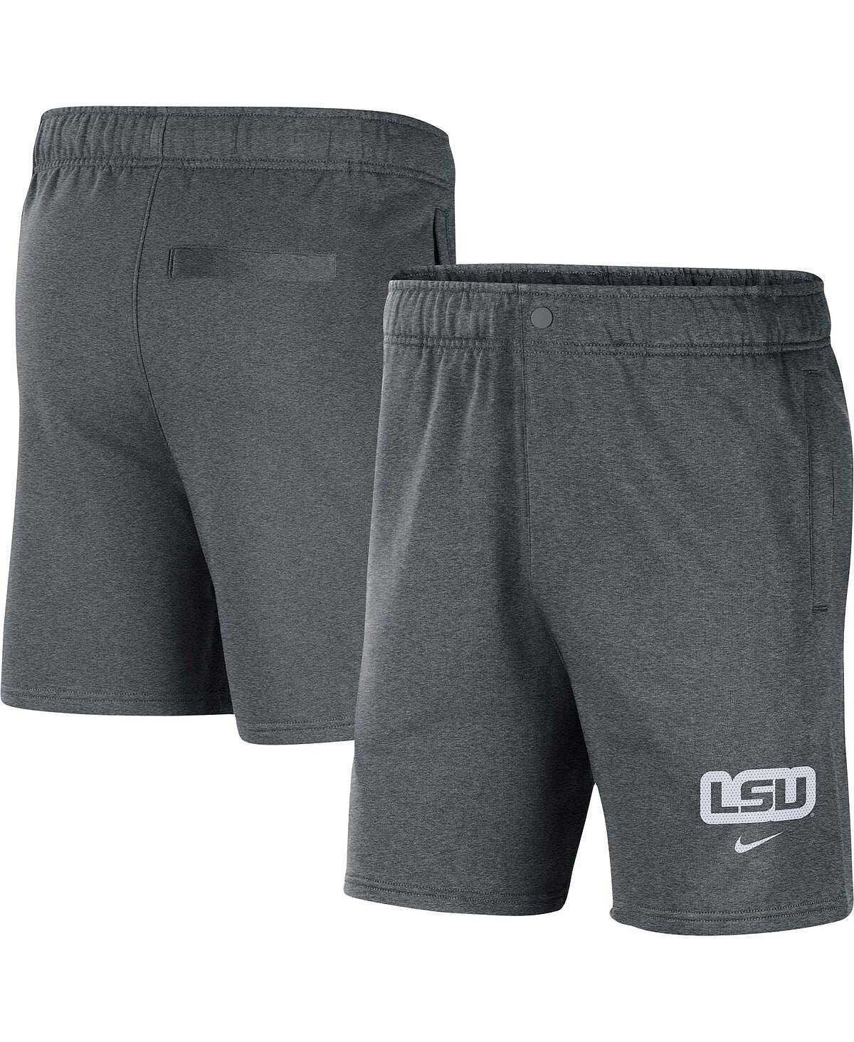 цена Мужские серые флисовые шорты LSU Tigers Nike