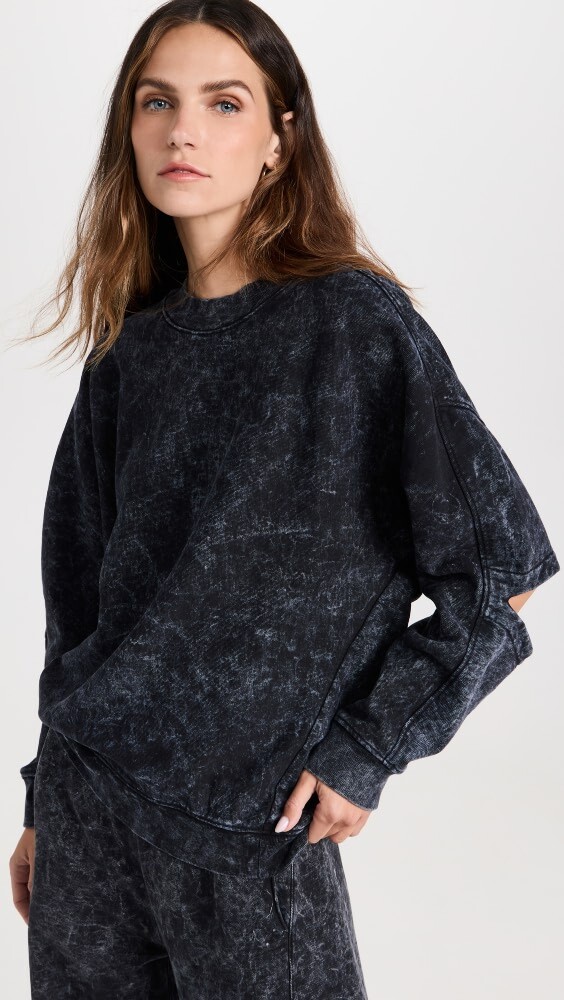

Толстовка Tibi Acid Wash, черный