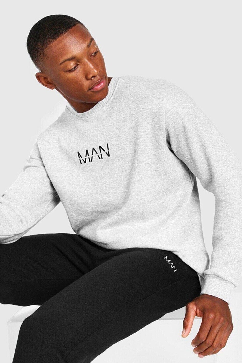 

Мужской свитшот оверсайз с принтом GREY Man Trendseninle