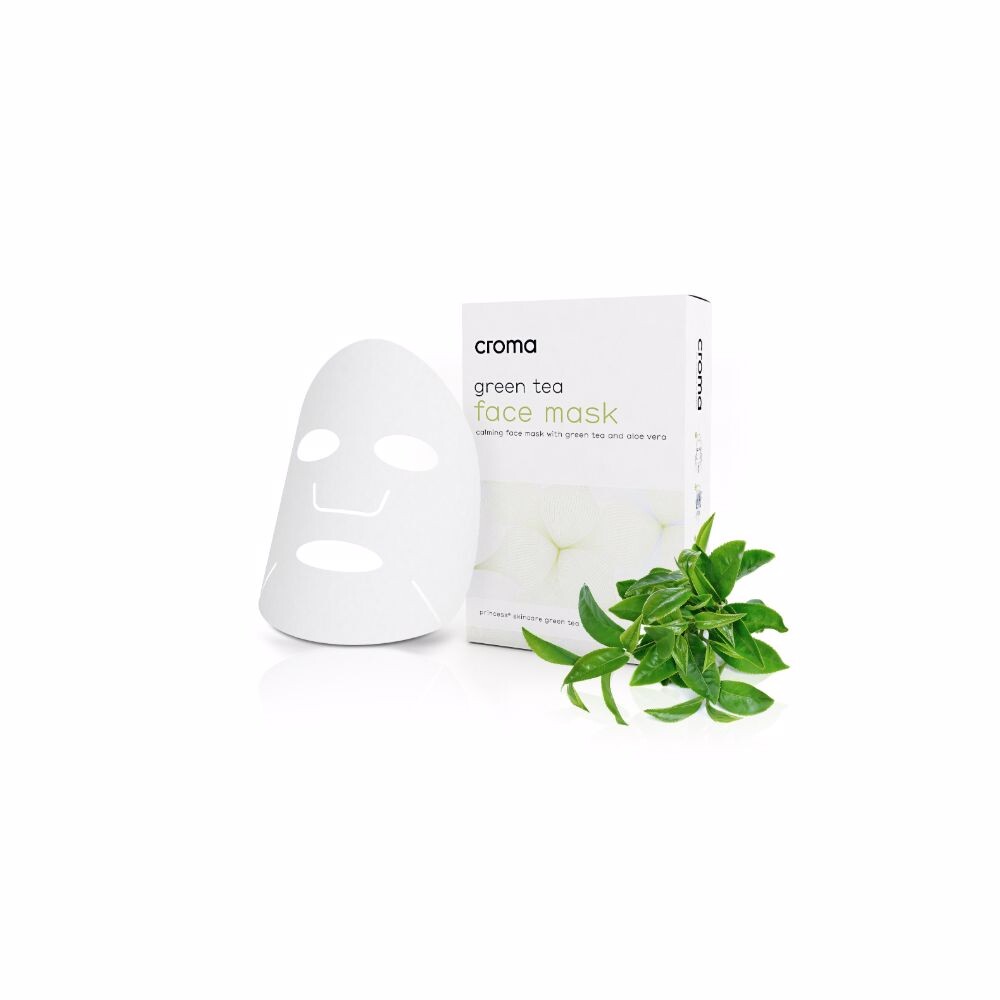 Маска для лица Mascarilla Facial Calmante Té Verde Y Aloe Vera Croma, 8 шт