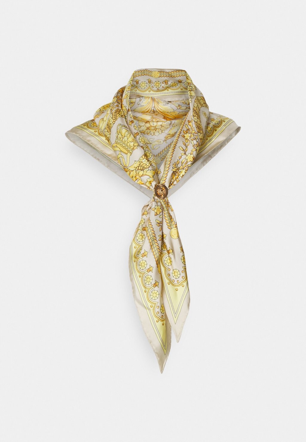 

Шарф Triangle Foulard Baroque Print Unisex Versace, цвет champagne