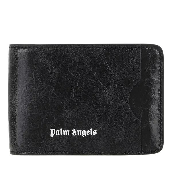 

Кошелек crinkle leather cardholder black black Palm Angels, черный