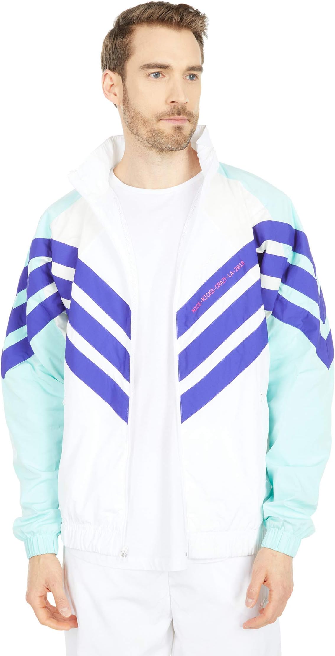 Куртка Tironti Track Top Ltd adidas, цвет White/Energy Aqua/Energy Ink цена и фото