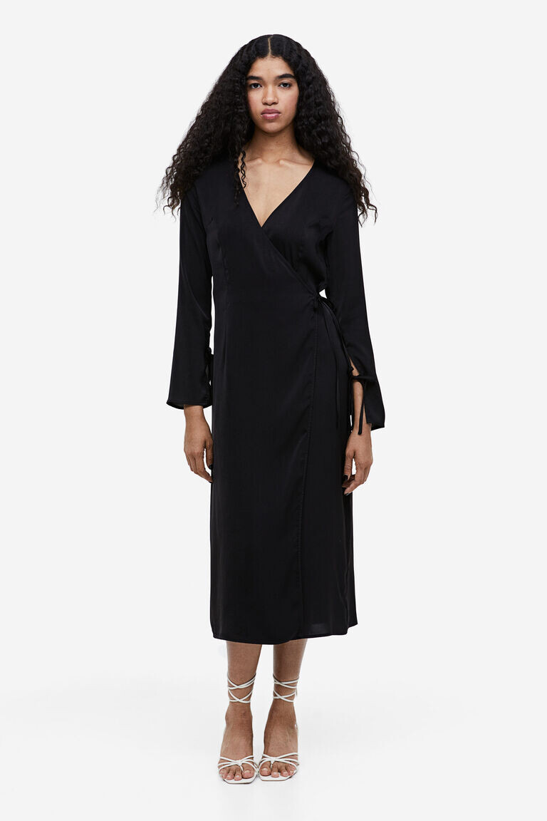 

Атласное платье H&M, черный