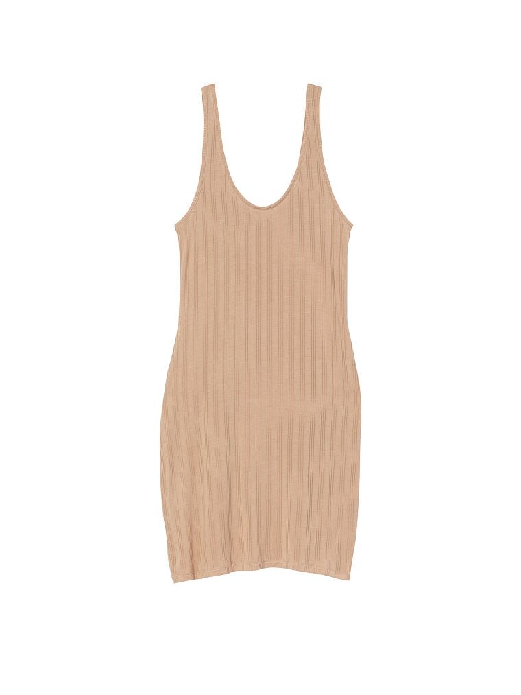 

Ночная рубашка Victoria's Secret Luxe Modal Ribbed, бежевый